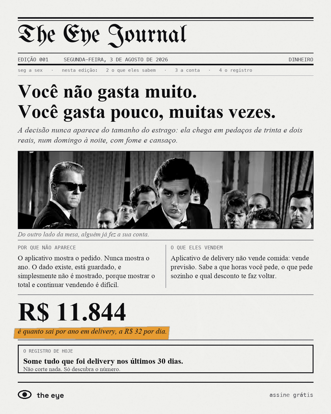Capa da edição 001 do the eye journal